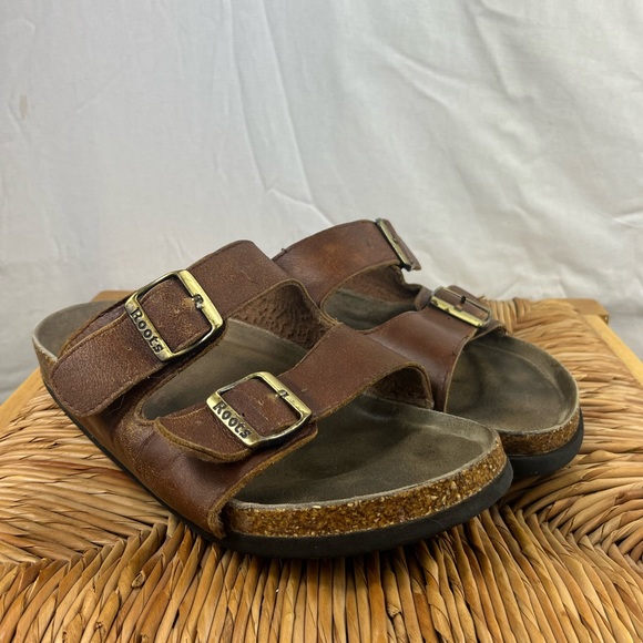 Roots Natural Leather 2 Strap Sandals Sz 10 - Picture 2 of 11